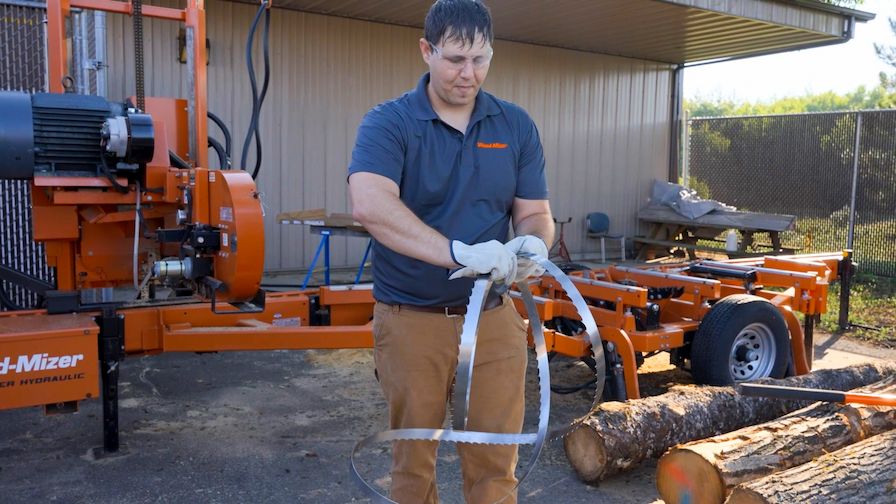 How To Unfold or Uncoil Sawmill Blades WoodMizer USA